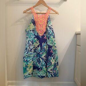 Lilly Pulitzer Tropical Shift Dress Sleeveless High Neck